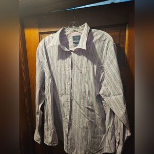 Chaps Women's Casual Striped Shirt - Purple and Green